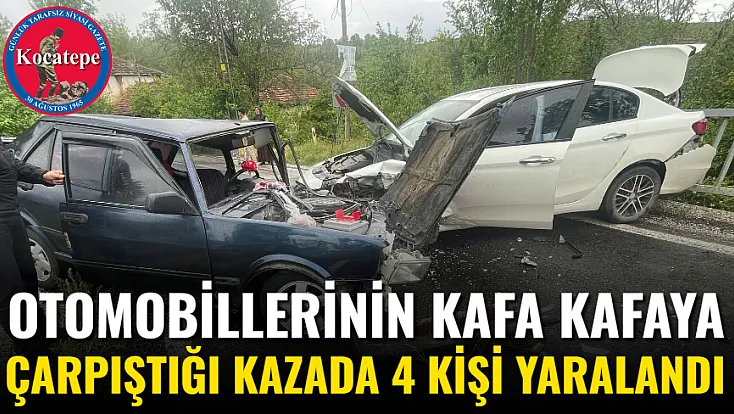 Otomobillerinin Kafa Kafaya Çarpıştığı Kazada 4 Kişi Yaralandı