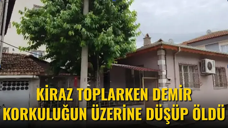 Kiraz Toplarken Demir Korkuluğun Üzerine Düşüp Öldü