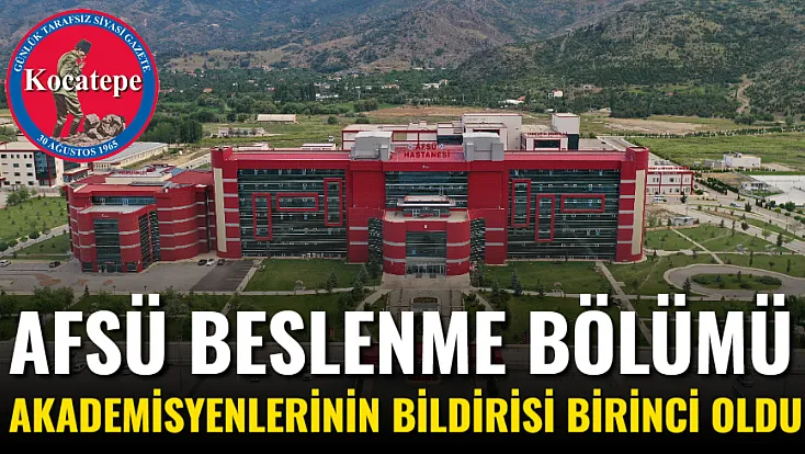 AFSÜ Beslenme Bölümü Akademisyenlerinin Bildirisi Birinci Oldu