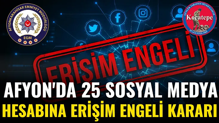 Afyon'da 25 Sosyal Medya Hesabına Erişim Engeli Kararı