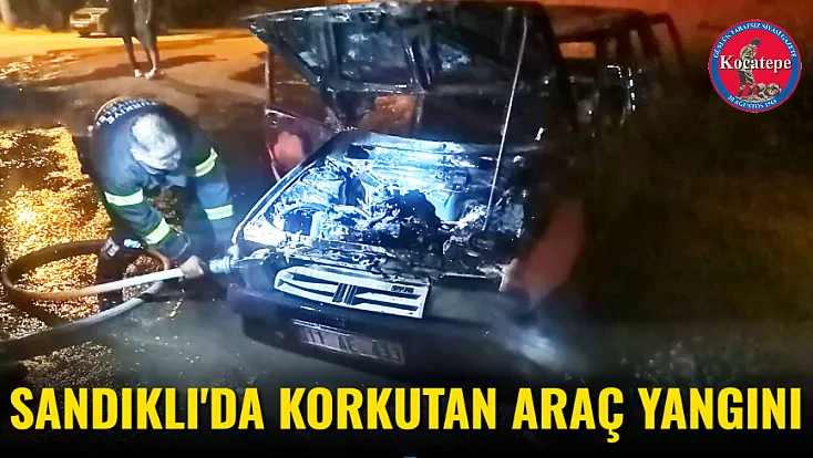 Sandıklı'da Korkutan Araç Yangını
