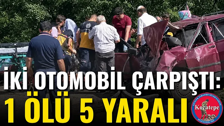 İki Otomobil Çarpıştı: 1 Ölü 5 Yaralı