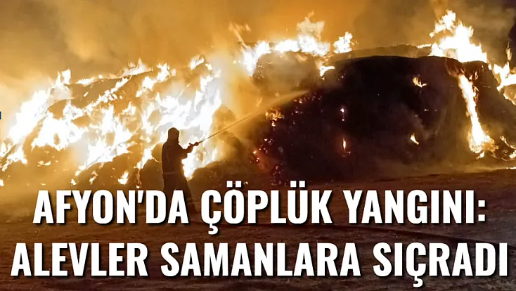 Afyonkarahisar’da Çöplük Yangını: Alevler Saman Yığınlarına Sıçradı