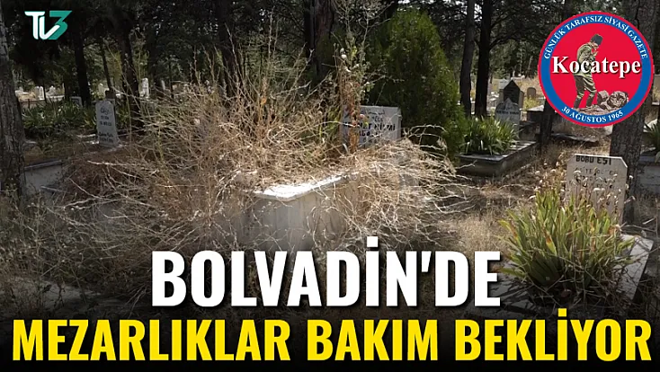 Bolvadin'de Mezarlıklar Bakım Bekliyor
