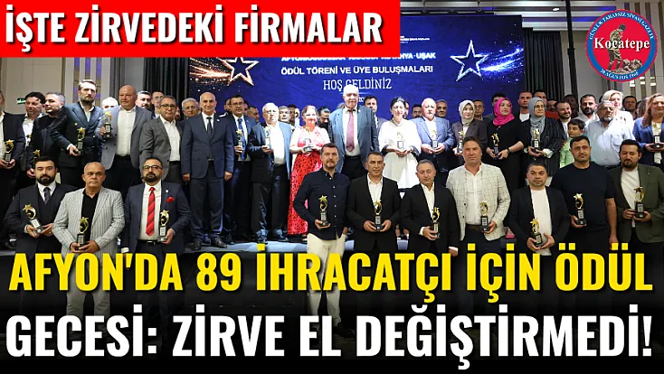 Afyon'da 89 İhracatçı İçin Ödül Gecesi: Zirve El Değiştirmedi!