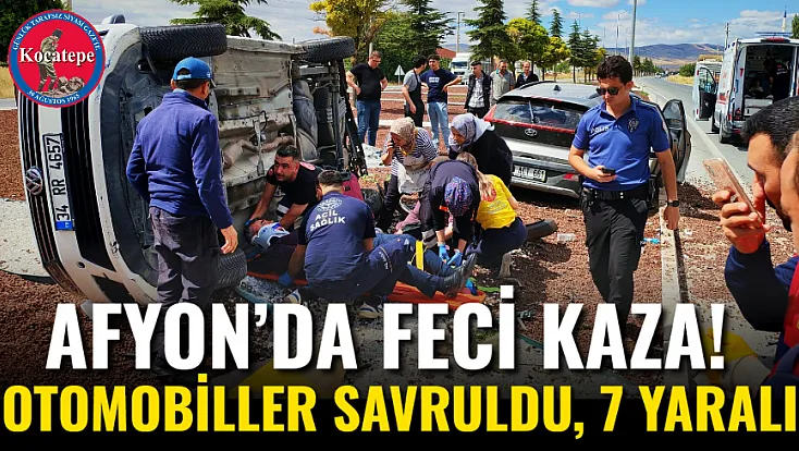 Afyon’da Feci Kaza! Otomobiller Savruldu, 7 Yaralı