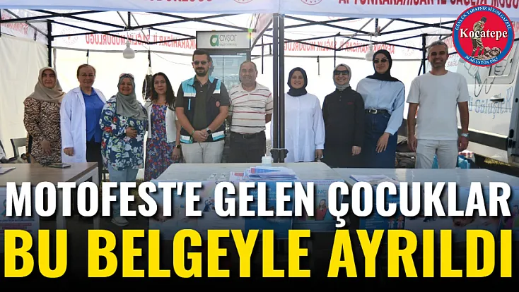 Motofest'e Gelen Çocuklar Bu Belgeyle Ayrıldı