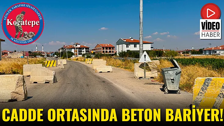 Cadde Ortasında Beton Bariyer!