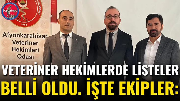 Veteriner Hekimlerde Listeler Belli Oldu. İşte Ekipler: