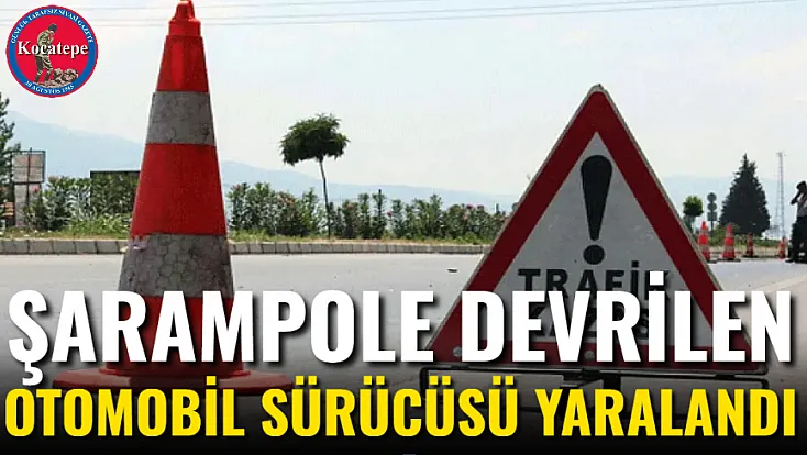 Şarampole Devrilen Otomobil Sürücüsü Yaralandı