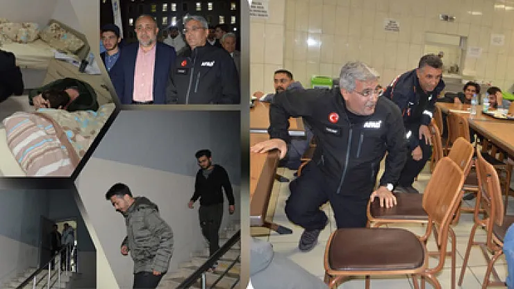 Afyon yurtları deprem tatbikatına katıldı