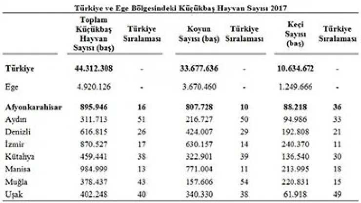 Afyonkarahisar'da küçükbaş hayvan sayısı 895 bin 546