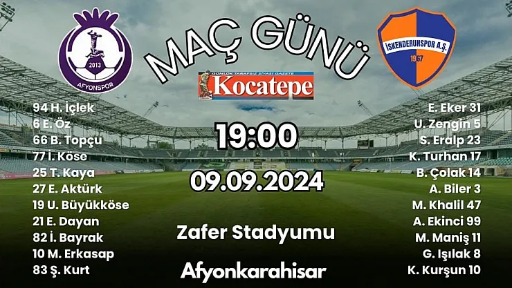Afyonspor'un İlk 11'i Belli Oldu