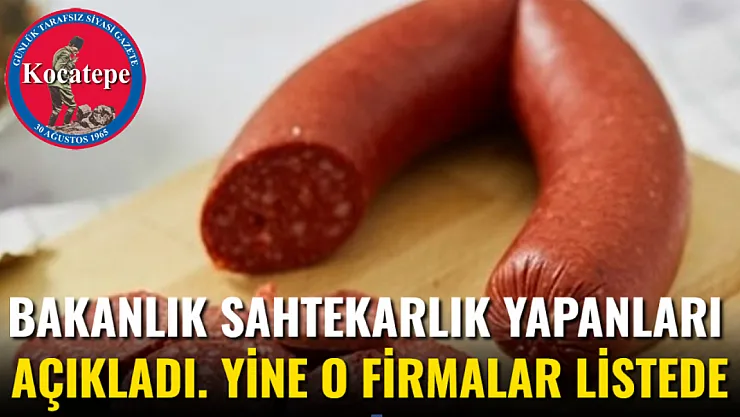 Bakanlık Sahtekarlık Yapanları Açıkladı. Yine O Firmalar Listede