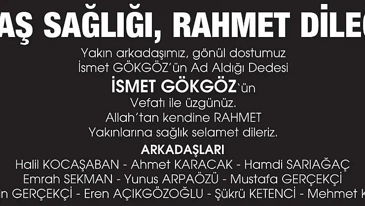 BAŞ SAĞLIĞI, RAHMET DİLEĞİ
