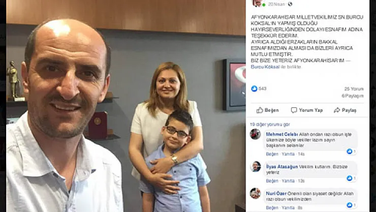 Başkan Üstün, esnaf adına Milletvekili Köksal’a teşekkür etti