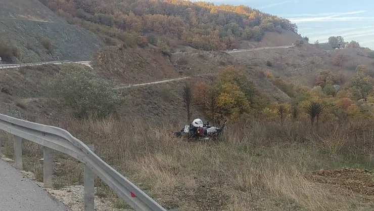 Bilecik'te Kontrolden Çıkan Motosiklet Devrildi, Sürücüsü Yaralandı