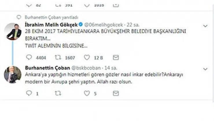 Çoban’dan Gökçek’e destek – Kocatepe Gazetesi