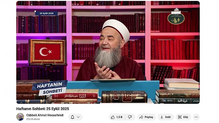 Cübbeli Ahmet Hoca'nın Youtube Kanalına Gazze Kısıtlaması