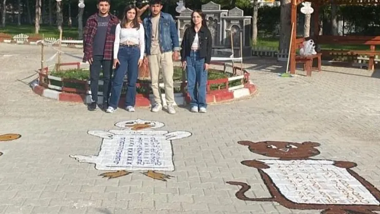 Gediz SHMYO öğrencilerinden ilkokul bahçesine renkli çizimler