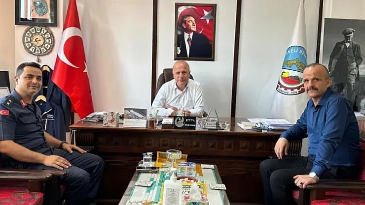 İlçe Jandarma Komutanı Soy, Belediye Başkanı Torun'u makamında ziyaret etti