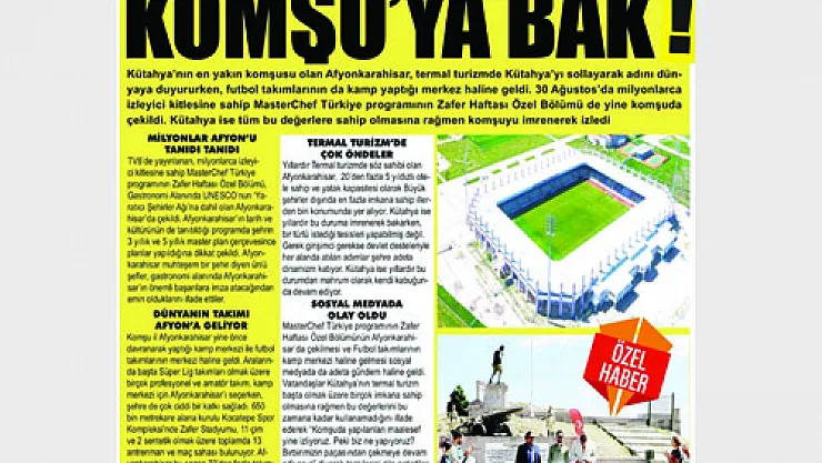 Kütahya, 'Afyonkarahisar'ı imrenerek izliyor