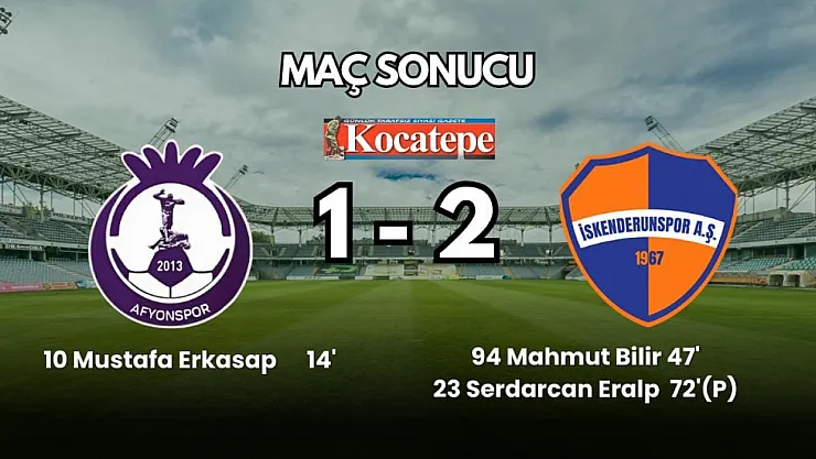 Maç Sonucu Afyonspor 1, İskenderunspor 2
