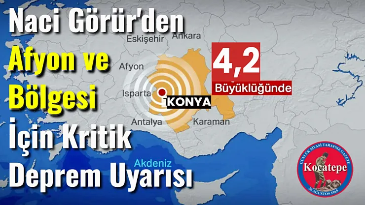 Naci Görür'den Afyon ve Bölgesi İçin Kritik Deprem Uyarısı