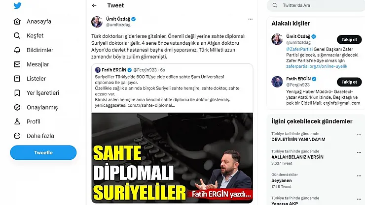 Özkaya’dan Özdağ’a: Afyon’u alet etmeyin