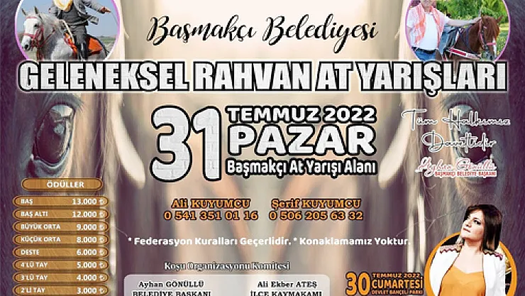 Rahvan at sevdalıları Başmakçı'da buluşacak