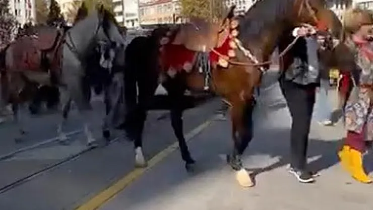 Şehir Merkezinde Gezdirilen Atlar Vatandaşları Meraklandırdı