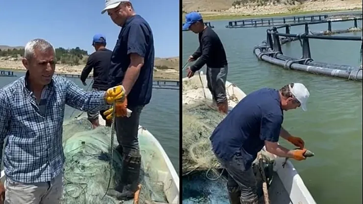 Şuhut'ta 1200 Metrelik Kaçak Ağ  Çıkarıldı
