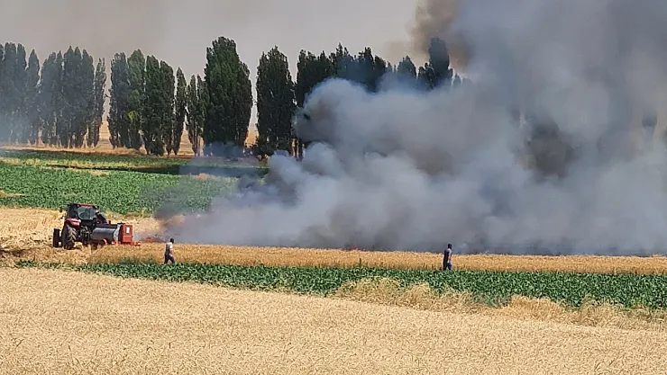 Tarla Yangınında Yaklaşık 800 Dekarlık Hububat Ekili Alan Kül Oldu
