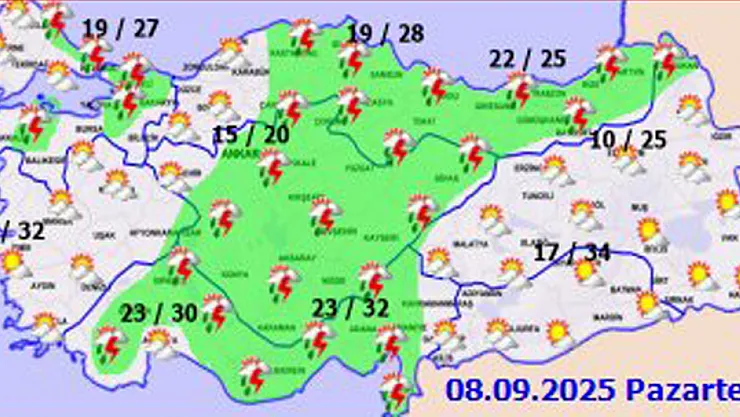 Yarın İçin Yağış Uyarısı