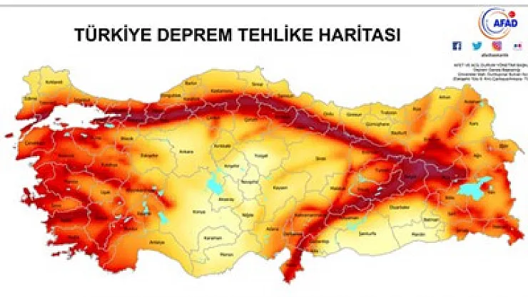 Yeni 'Deprem Tehlike' haritası yayımlandı: Afyon orta derece yer ivmesi bölgesinde