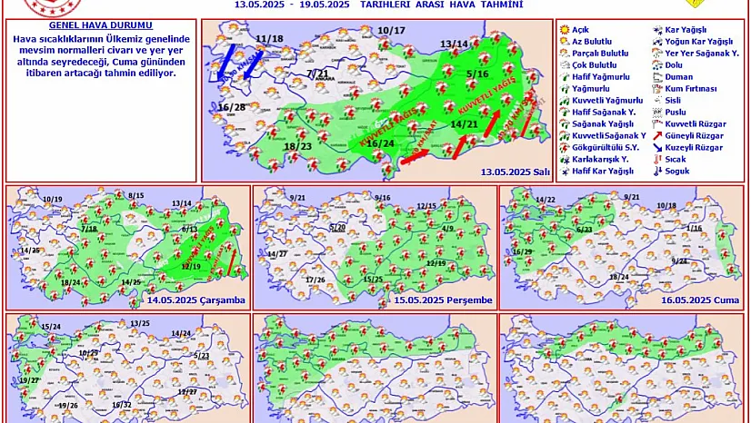 Afyon ve Çevresinde Yer Yer Yağış Bekleniyor