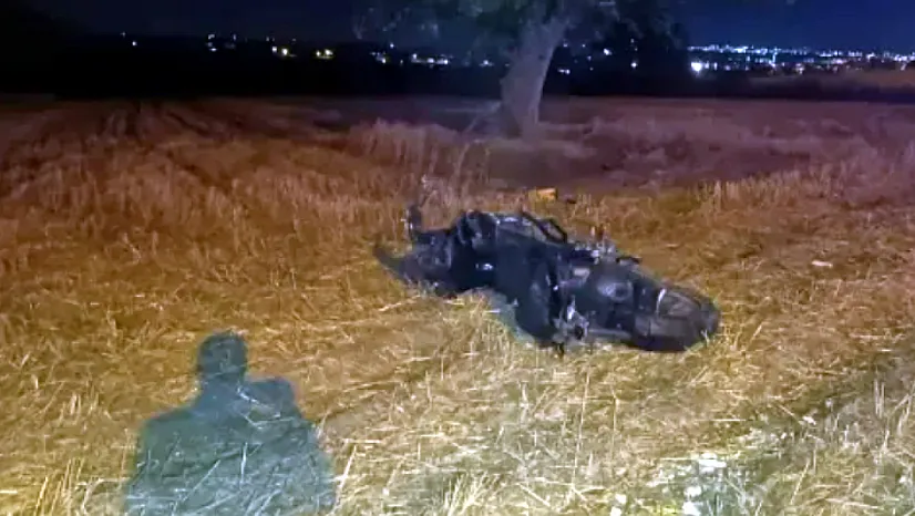 Kontrolden Çıkan Motosiklet Tarlaya Devrildi!