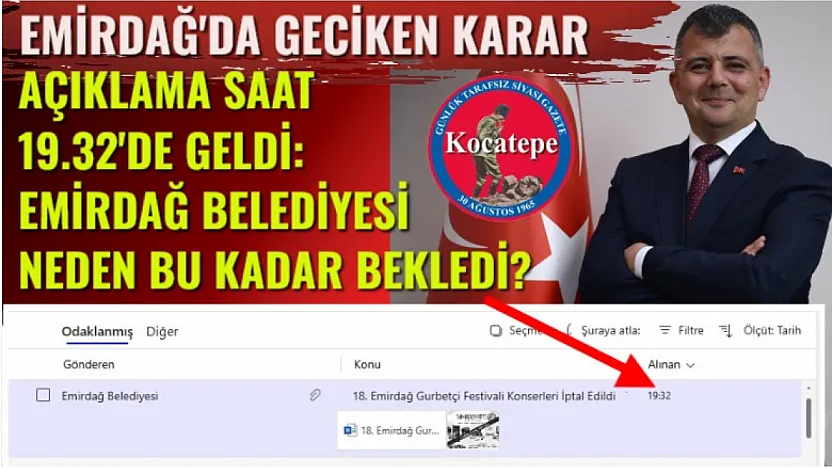Açıklama Saat 19.32'de Geldi: Emirdağ Belediyesi Neden Bu Kadar Bekledi?