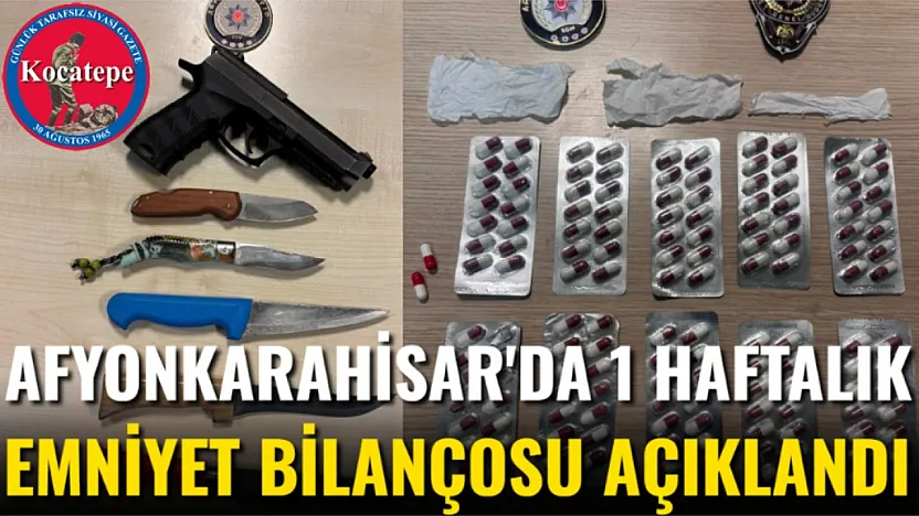 Afyon'da 1 Haftalık Emniyet Bilançosu Açıklandı