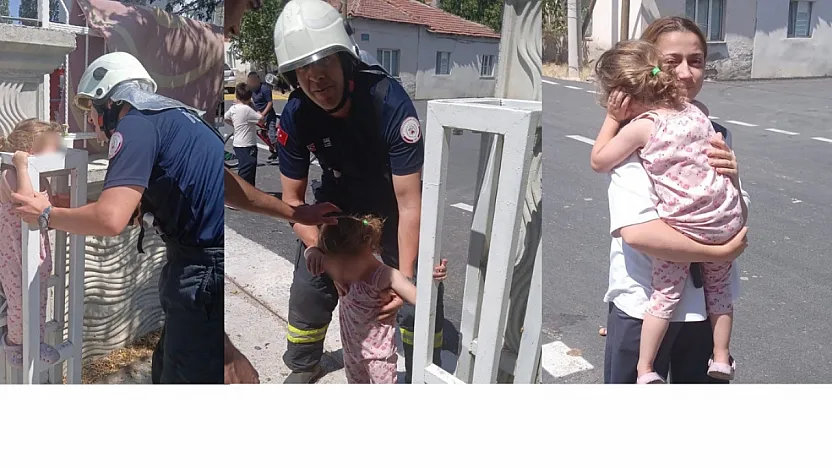 Afyon'da Yürekleri Ağza Getiren Olay! Küçük Çocuğu İtfaiye Kurtardı