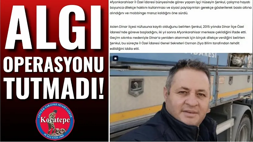 Algı Operasyonu Tutmadı!