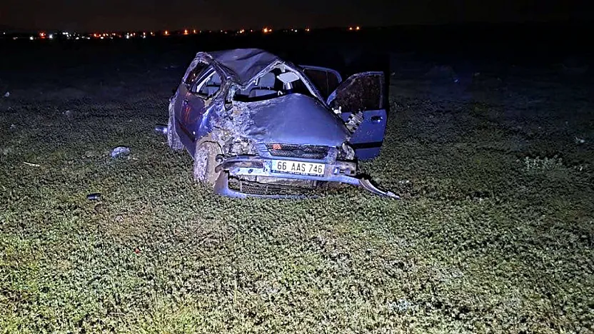 Emirdağ'da Takla Atan Aracın Sürücüsü Yaralandı