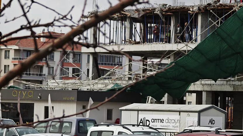 İnşaatta Korku Dolu Anlar!