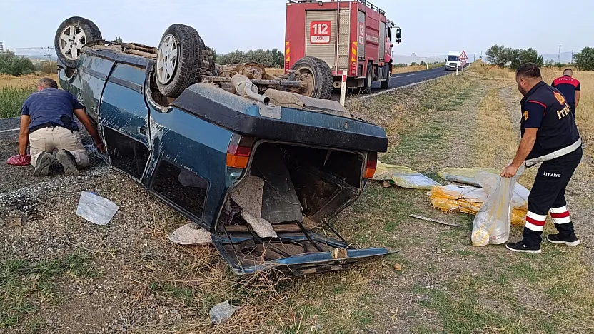 Kontrolden Çıkan Otomobil Takla Attı: 1 Yaralı