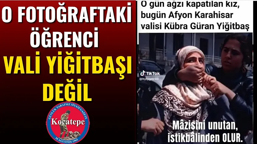 O Fotoğraftaki Öğrenci Vali Yiğitbaşı Değil