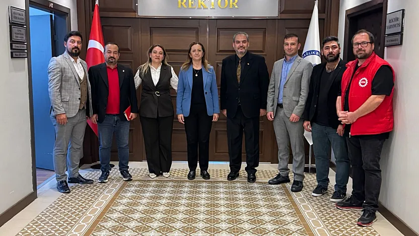 Rektör Aslan'a DİSK'ten üst düzey ziyaret