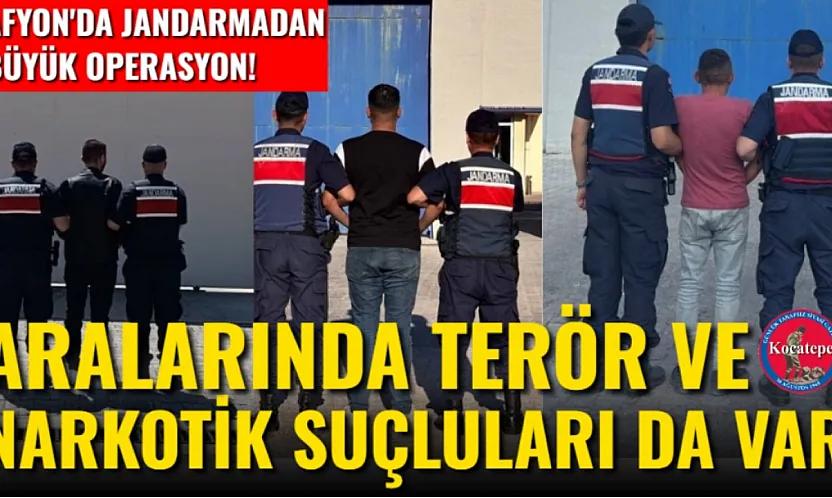 Afyon'da Jandarmadan Büyük Operasyon! Aralarında Terör Ve Narkotik Suçluları Da Var