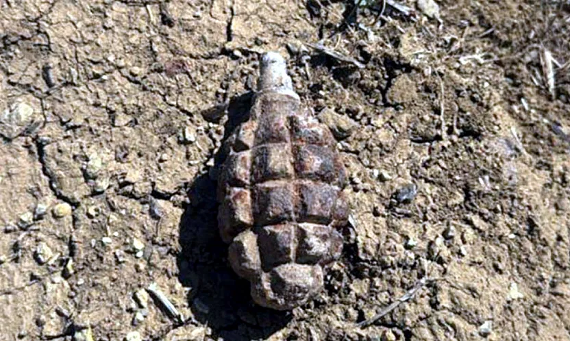 Afyon'da Tarlasını Sürerken Patlamamış El Bombası Buldu