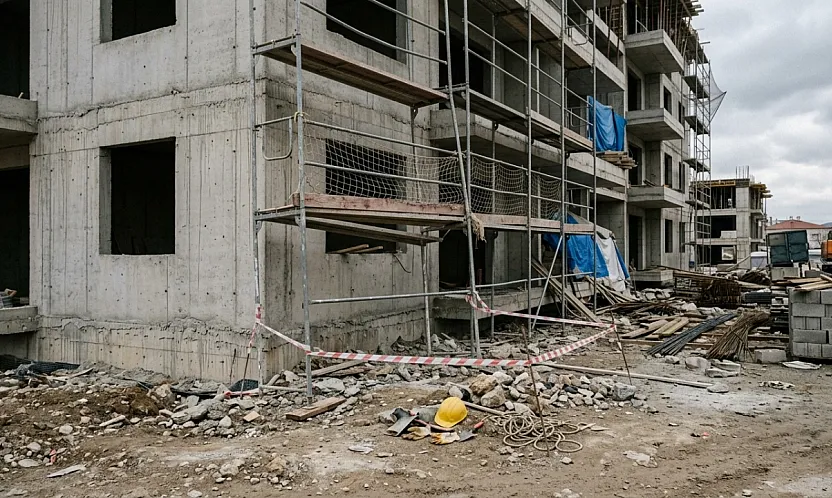 Afyonkarahisar'da İnşaatta Feci Kaza