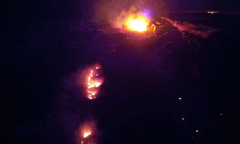 Eber Gölü'nde Yangın